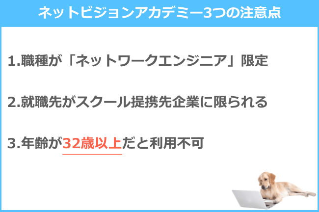 ネットビジョンアカデミー3つのデメリット